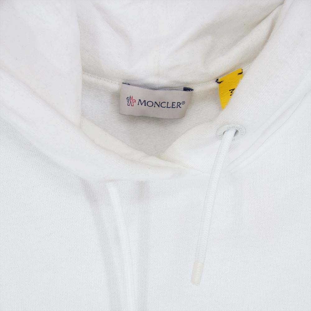 MONCLER モンクレール × Fragment FRGMT フラグメント ロゴ プルオーバー パーカー ホワイト系 M【中古】