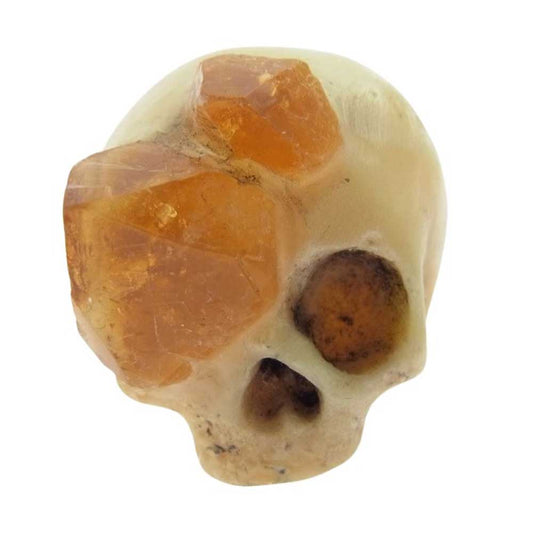 マカブル ガジェット MGR019-Ct スカルリング シトリン グロー ベージュ系 オレンジ系 14号【新古品】【未使用】【中古】