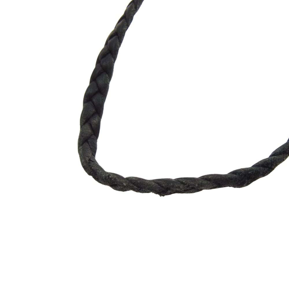 CHROME HEARTS クロムハーツ（原本無） LEATHER BRAID スクロール レザーブレード ネックレス ブラック系 シルバー系【中古】