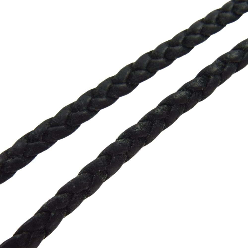 CHROME HEARTS クロムハーツ（原本無） LEATHER BRAID スクロール レザーブレード ネックレス ブラック系 シルバー系【中古】