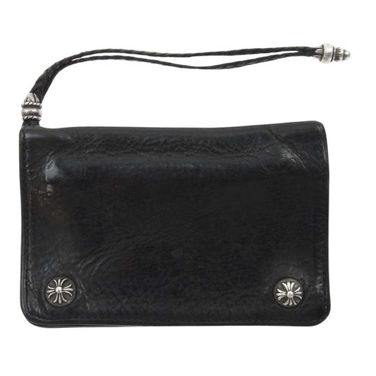 CHROME HEARTS クロムハーツ（原本無） 2ZIP 2ジップ クロスボールボタン ウォレット 二つ折り 財布【中古】