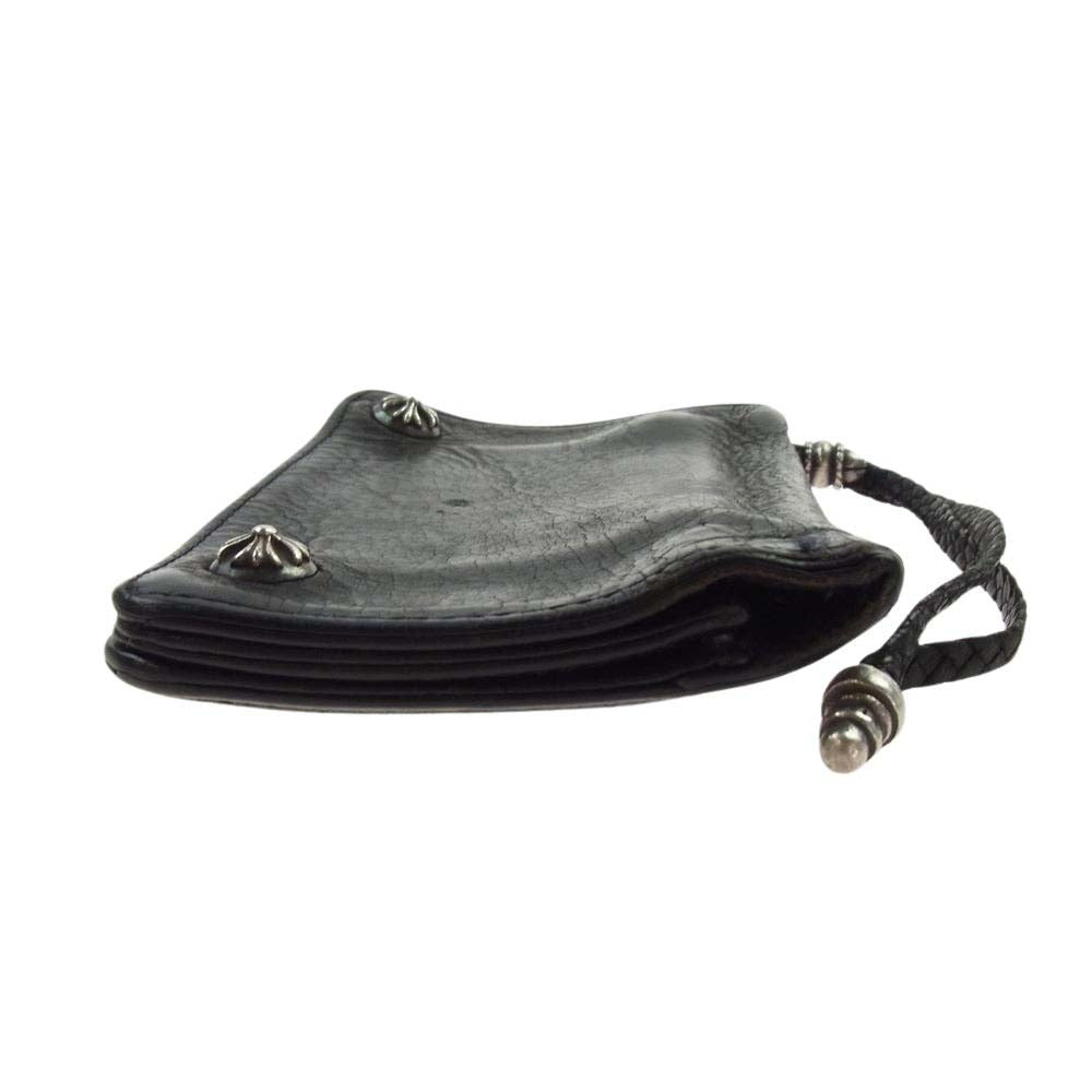 CHROME HEARTS クロムハーツ（原本無） 2ZIP 2ジップ クロスボールボタン ウォレット 二つ折り 財布【中古】