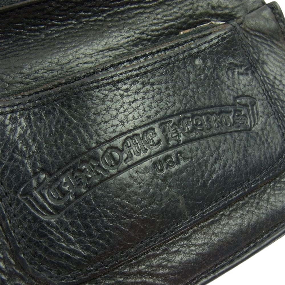 CHROME HEARTS クロムハーツ（原本無） 2ZIP 2ジップ クロスボールボタン ウォレット 二つ折り 財布【中古】