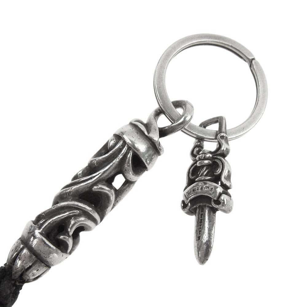 CHROME HEARTS クロムハーツ（原本無） OTC ROLLER  ローラー ダガー キーリング レザー キーチェーン キーホルダー【中古】