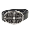 CHROME HEARTS クロムハーツ（原本無） OVAL CROSS STRAP 1.5 クラシックオーバルクロス バックル レザーベルト 31インチ【中古】
