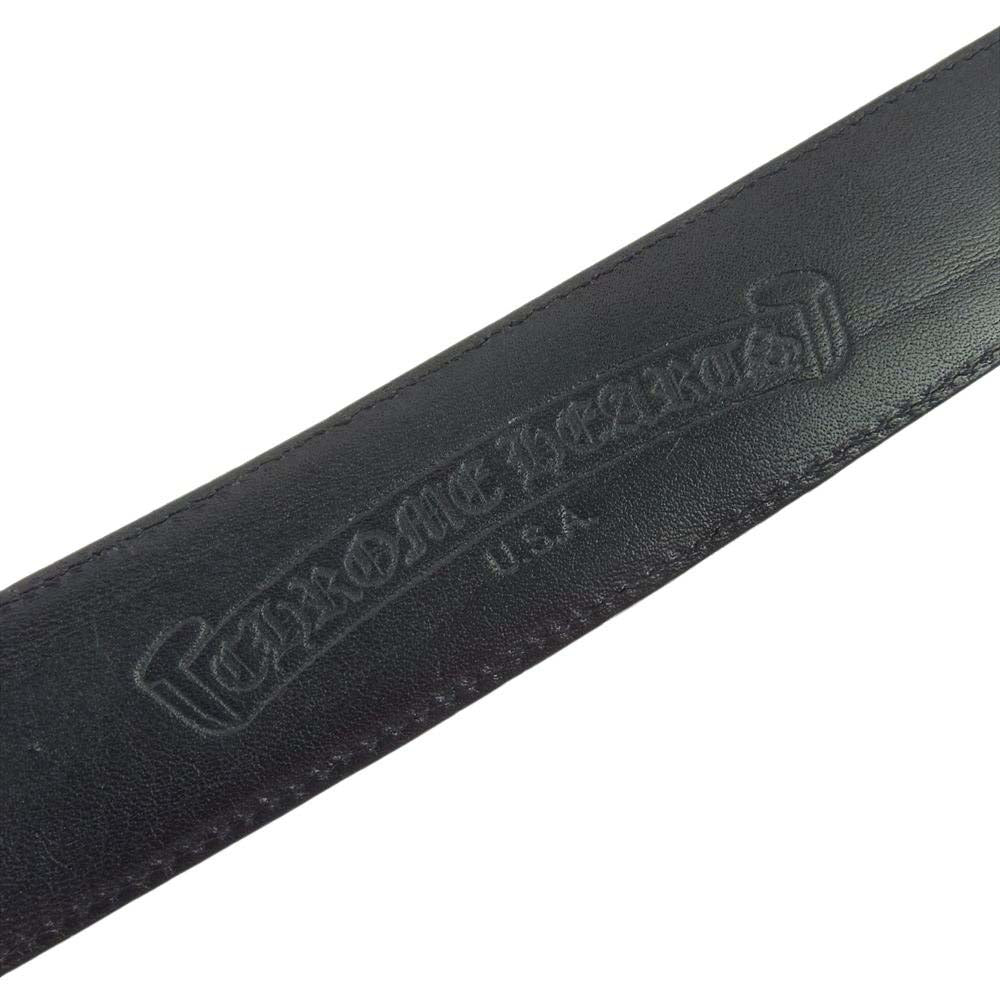 CHROME HEARTS クロムハーツ（原本無） OVAL CROSS STRAP 1.5 クラシックオーバルクロス バックル レザーベルト 31インチ【中古】