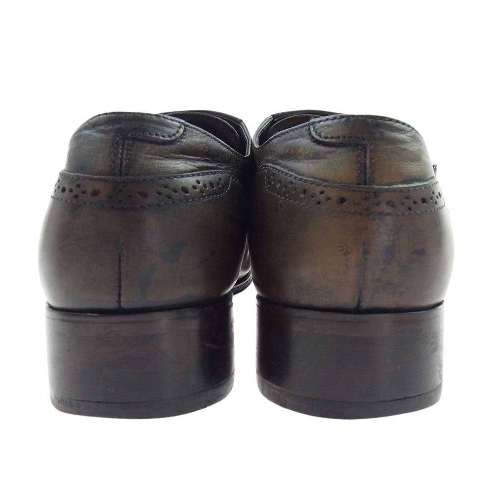 KATHARINE HAMNETT キャサリン・ハムネット 283 31192 ダブルモンク ストラップ レザー シューズ ブラウン系 25.5【中古】