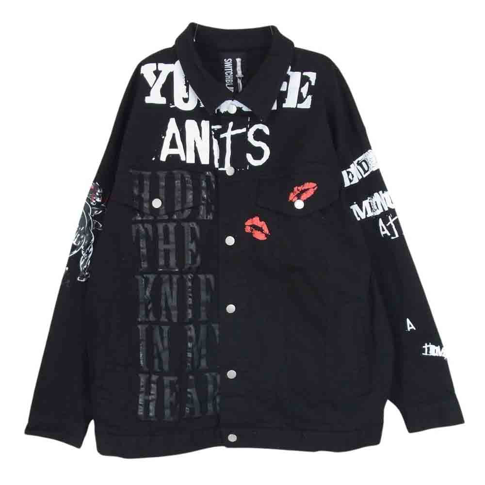 スイッチ ブレード 1001302 GRAPHIC PRINT DENIM JKT BLACK グラフィック プリント デニムジャケット ブラック系 L【中古】