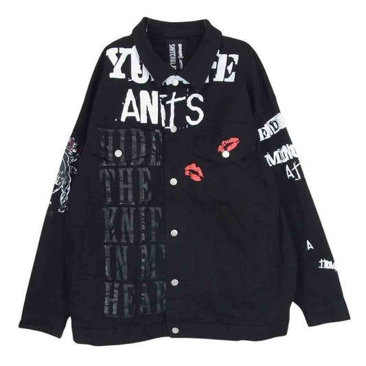 スイッチ ブレード 1001302 GRAPHIC PRINT DENIM JKT BLACK グラフィック プリント デニムジャケット ブラック系 L【中古】