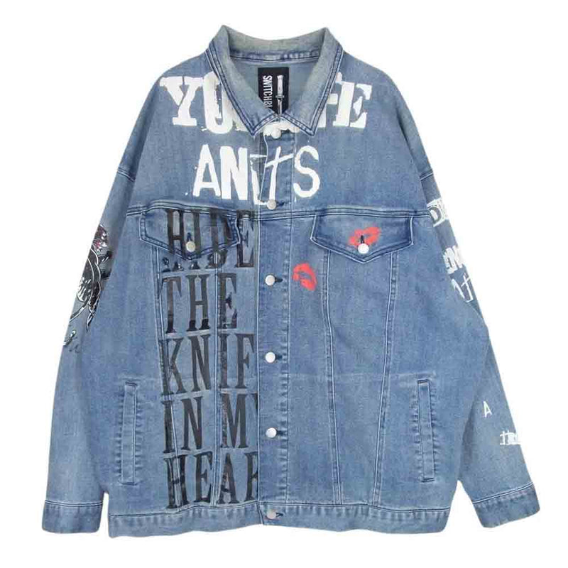 スイッチ ブレード 1001302 GRAPHIC PRINT DENIM JKT INDIGO グラフィック プリント デニムジャケット インディゴ インディゴブルー系 L【中古】