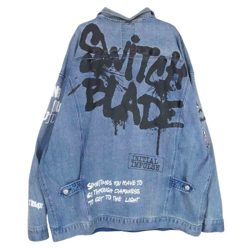 スイッチ ブレード 1001302 GRAPHIC PRINT DENIM JKT INDIGO グラフィック プリント デニムジャケット インディゴ インディゴブルー系 L【中古】