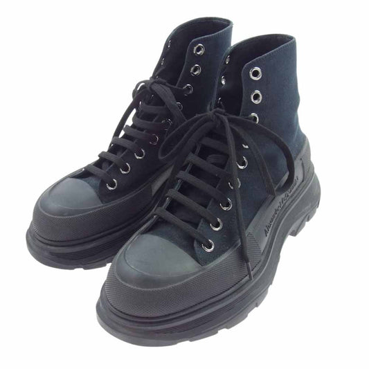 Alexander McQueen アレキサンダーマックイーン Tread Slick トレッドスリック ハイカットスニーカー ブラック系 41【中古】