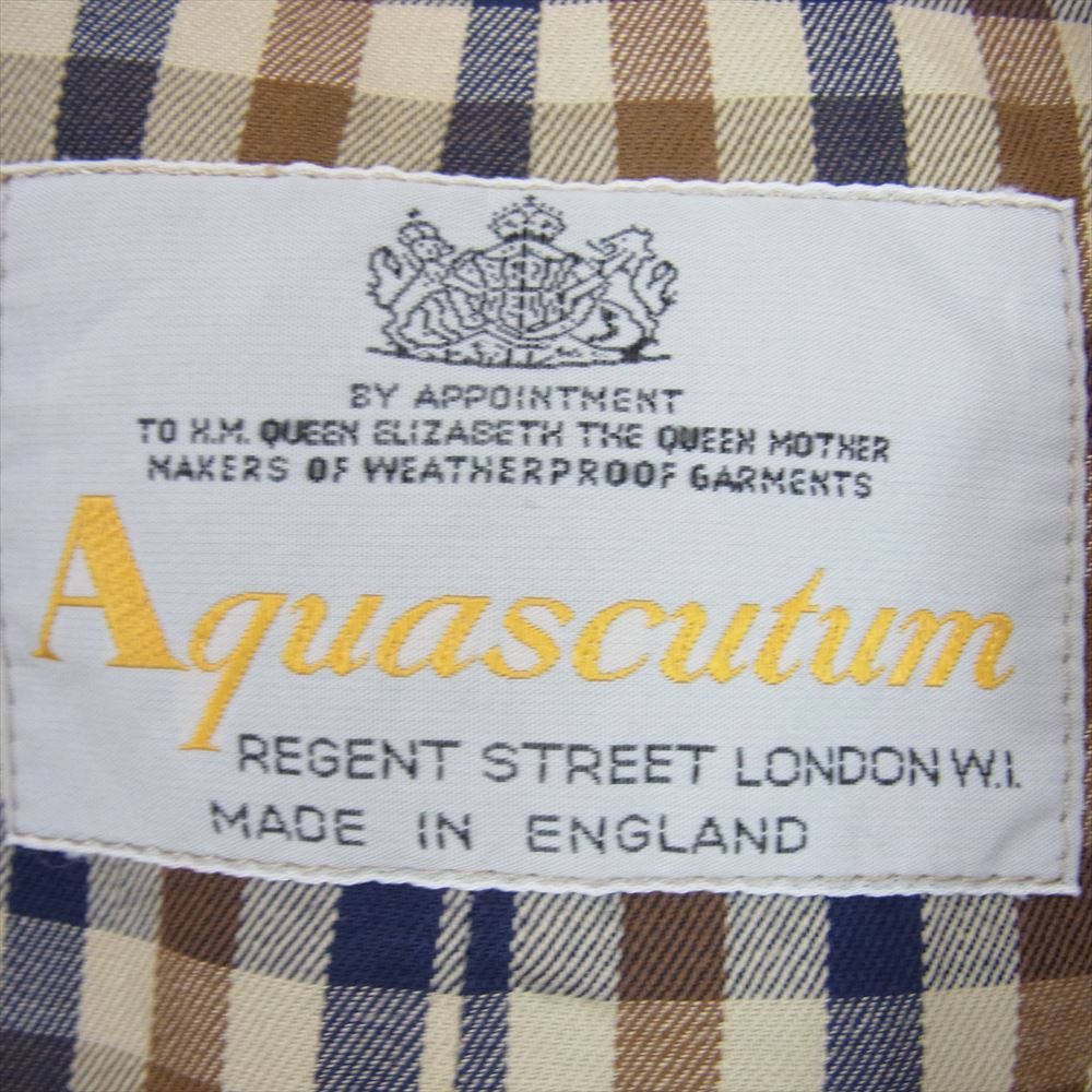 Aquascutum アクアスキュータム ネーム入り 英国製 ベルト付き トレンチ コート ベージュ系【中古】