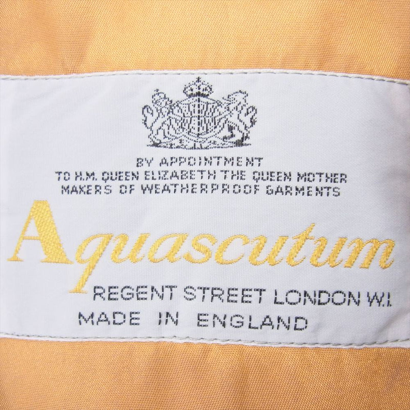 Aquascutum アクアスキュータム 4228 ネーム入り 英国製 ライナー付き ステンカラー コート カーキ系 5【中古】