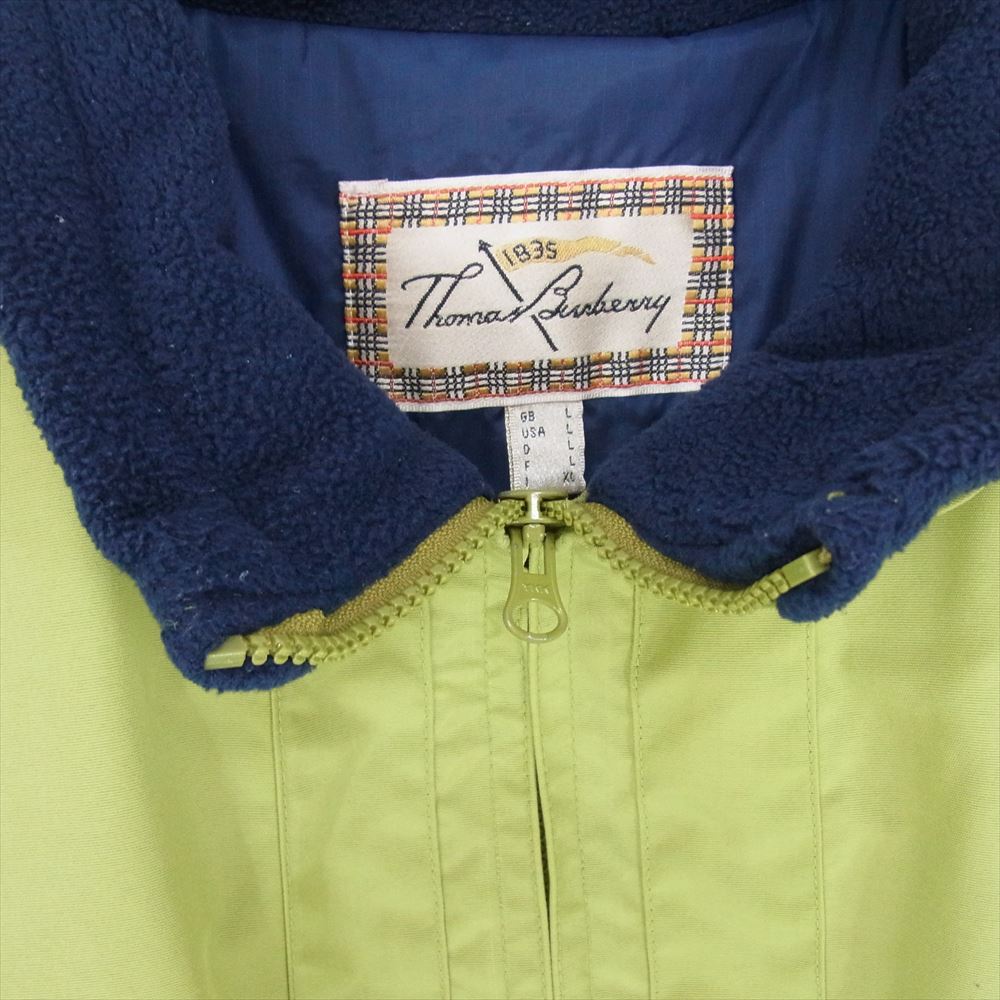 BURBERRY バーバリー THOMAS BURBERRY 袖ワッペン ジップアップ ナイロン ジャケット ブルゾン グリーン系 L【中古】