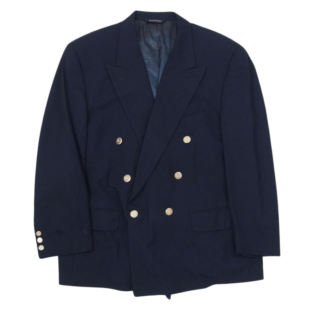 BURBERRY バーバリー BURBERRYS 金ボタン ピークドラペル ウール ダブル テーラード ジャケット ネイビー系 サイズ表記無【中古】