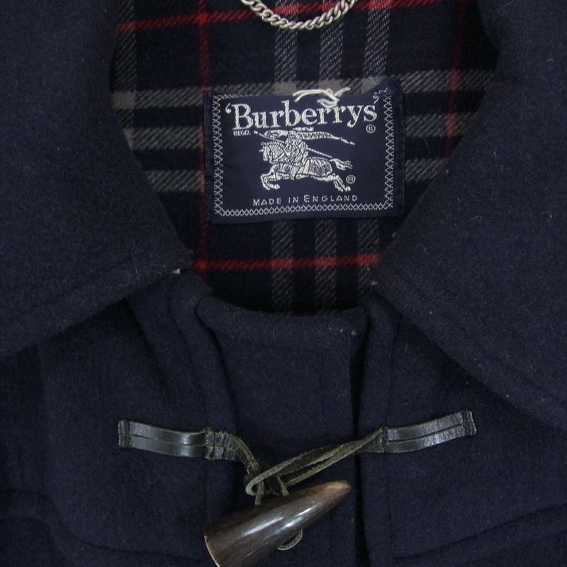 BURBERRY バーバリー BURBERRYS 裏地チェック ウール ダッフル コート ネイビー系 サイズ表記無【中古】