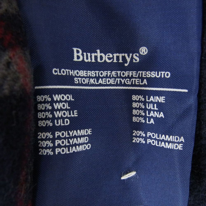 BURBERRY バーバリー BURBERRYS 裏地チェック ウール ダッフル コート ネイビー系 サイズ表記無【中古】