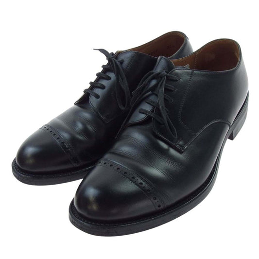 REGAL リーガル パンチドキャップトゥ レザー 外ばね シューズ ブラック系 25.5【美品】【中古】