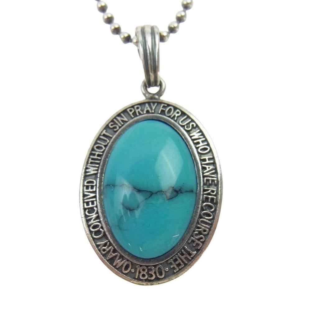 amp japan アンプジャパン ターコイズ チェーン付き ペンダント ネックレス シルバー系 ブルー系【中古】