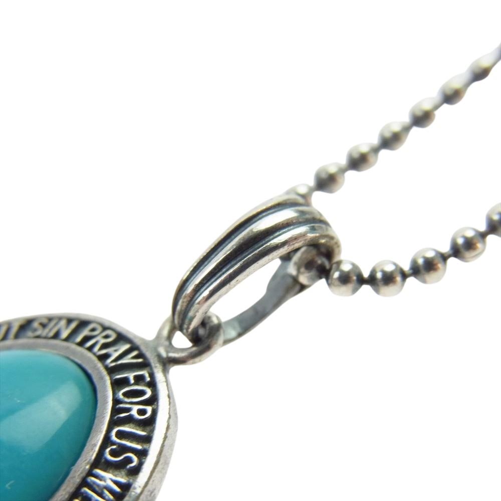 amp japan アンプジャパン ターコイズ チェーン付き ペンダント ネックレス シルバー系 ブルー系【中古】