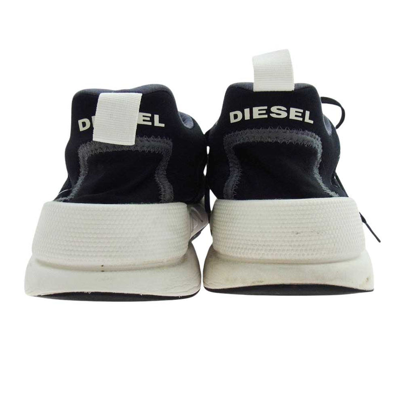 DIESEL ディーゼル S20-11-SB スエードレザー切替 メッシュ ハイテク ローカット スニーカー ブラック系 27cm【中古】