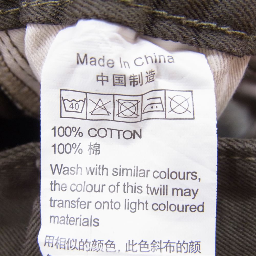 ラク コットン ハーフ カーゴ ショート パンツ カーキ系 L【中古】