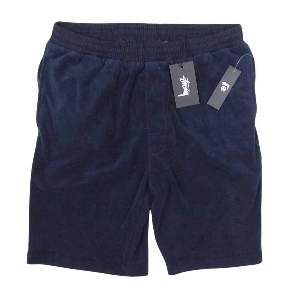 STUSSY ステューシー Terry(stussy short pant パイル地 ショート パンツ  ネイビー系 M【新古品】【未使用】【中古】
