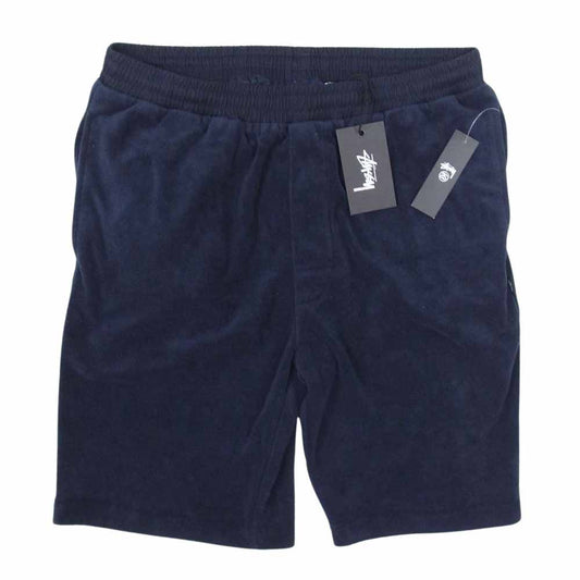 STUSSY ステューシー Terry(stussy short pant パイル地 ショート パンツ  ネイビー系 M【新古品】【未使用】【中古】