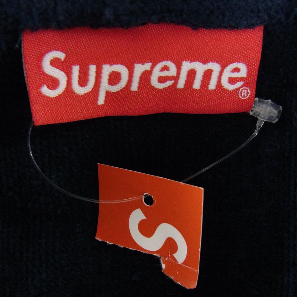 Supreme シュプリーム 16SS Terry Zip Up Sweat テリー ジップアップ スウェット パイル地 バックロゴ フーディー パーカー ネイビー系 M【中古】