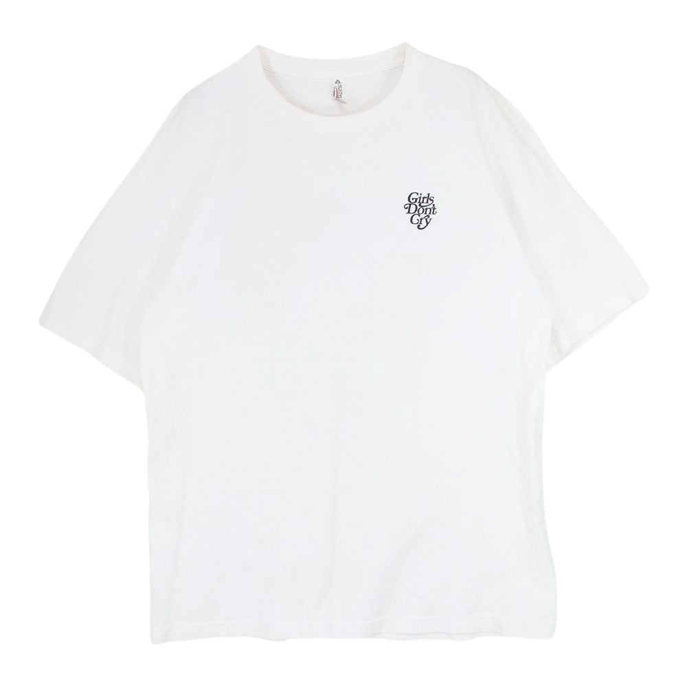 ガールズドントクライ 18SS ALSTYLE LOGO TEE ロゴ プリント クルーネック 半袖 Tシャツ ホワイト系 XL【中古】