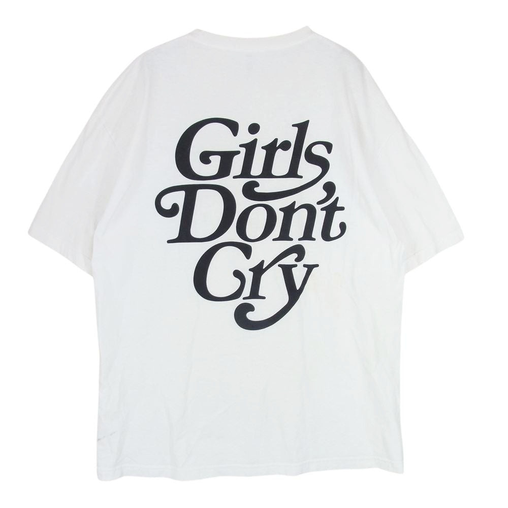 ガールズドントクライ 18SS ALSTYLE LOGO TEE ロゴ プリント クルーネック 半袖 Tシャツ ホワイト系 XL【中古】