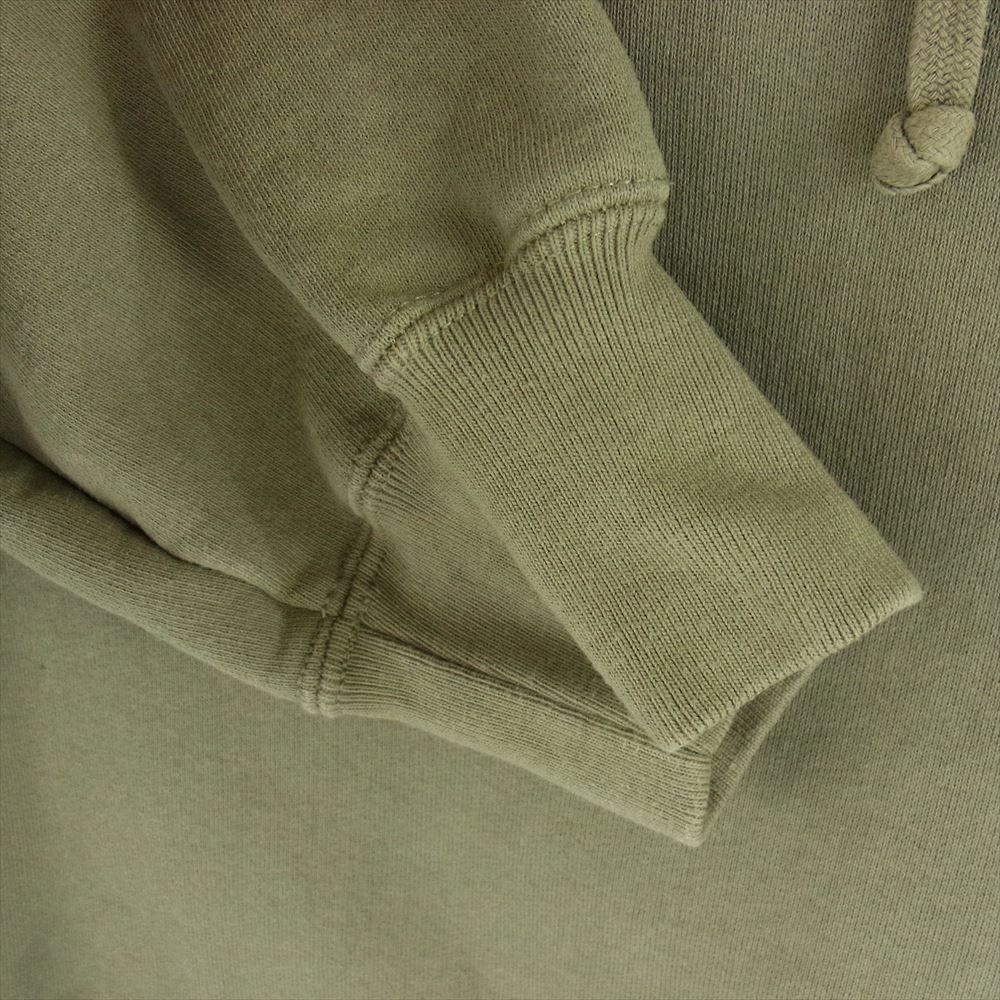 Supreme シュプリーム 23AW Satin Applique Hooded Sweatshirt サテン アップリケ フーデッド プルオーバー バックロゴ カーキ系 M【美品】【中古】