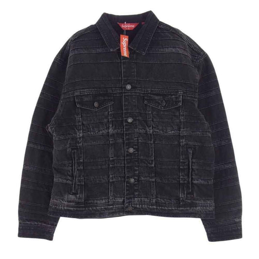 Supreme シュプリーム 22AW Layered Denim Trucker Jacket レイヤード デニム トラッカー ジャケット ブラック系 L【美品】【中古】