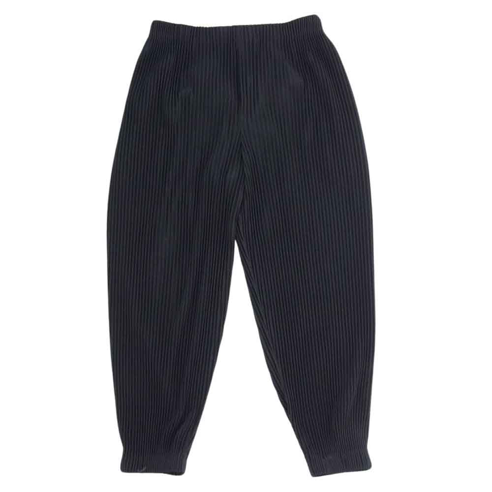 HOMME PLISSE ISSEY MIYAKE オム プリッセ イッセイミヤケ 24SS HP41-JF129-15 裾リブ付き プリーツ加工 イージー ジョガー パンツ  ブラック系 2【美品】【中古】