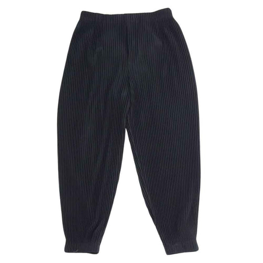 HOMME PLISSE ISSEY MIYAKE オム プリッセ イッセイミヤケ 24SS HP41-JF129-15 裾リブ付き プリーツ加工 イージー ジョガー パンツ  ブラック系 2【美品】【中古】
