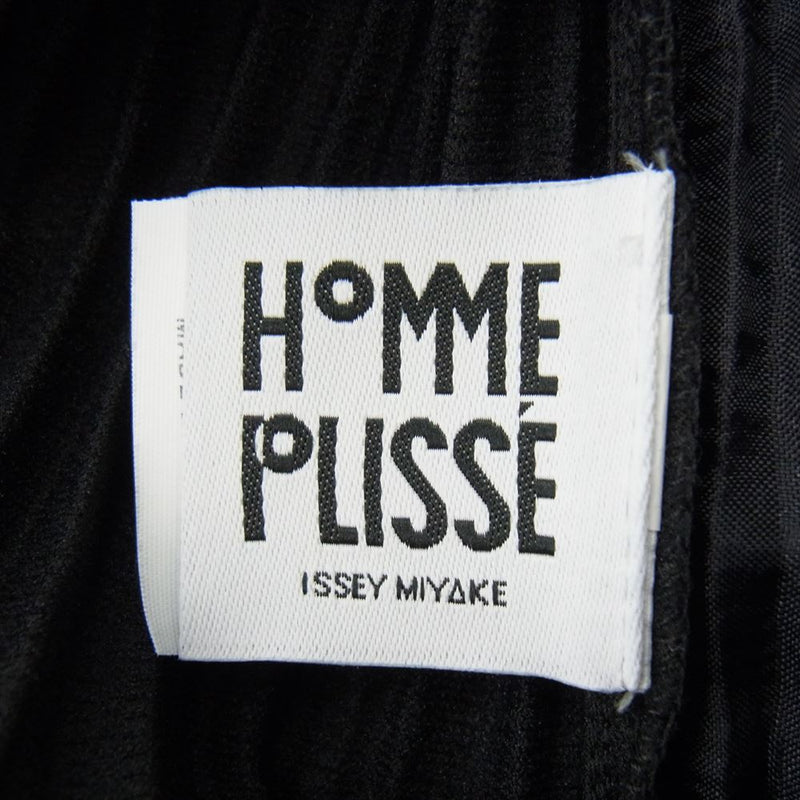 HOMME PLISSE ISSEY MIYAKE オム プリッセ イッセイミヤケ 24SS HP41-JF129-15 裾リブ付き プリーツ加工 イージー ジョガー パンツ  ブラック系 2【美品】【中古】