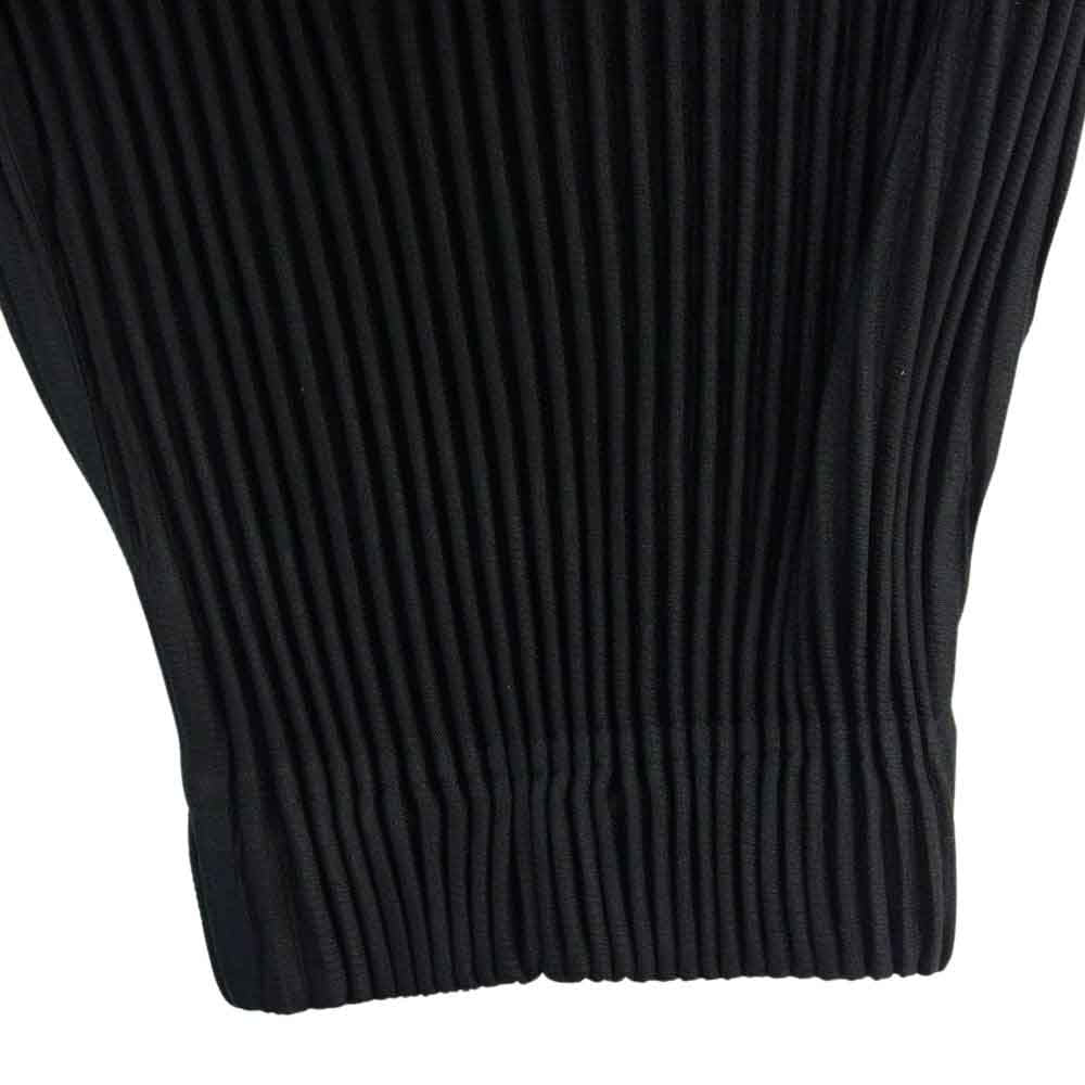 HOMME PLISSE ISSEY MIYAKE オム プリッセ イッセイミヤケ 24SS HP41-JF129-15 裾リブ付き プリーツ加工 イージー ジョガー パンツ  ブラック系 2【美品】【中古】