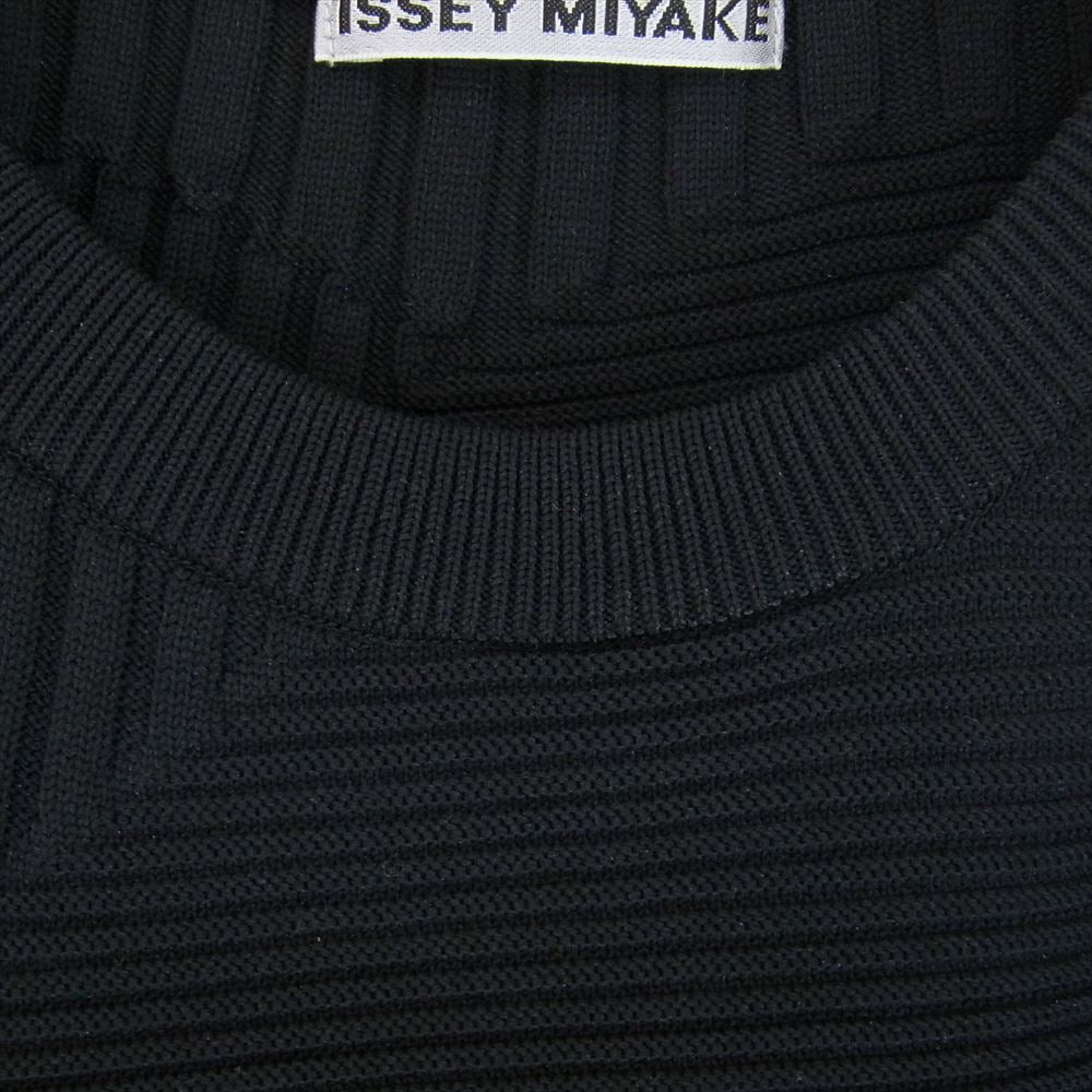 ISSEY MIYAKE イッセイミヤケ IM23 KH295 コネコネ ニット 長袖 ロング ワンピース ブラック系 2【中古】