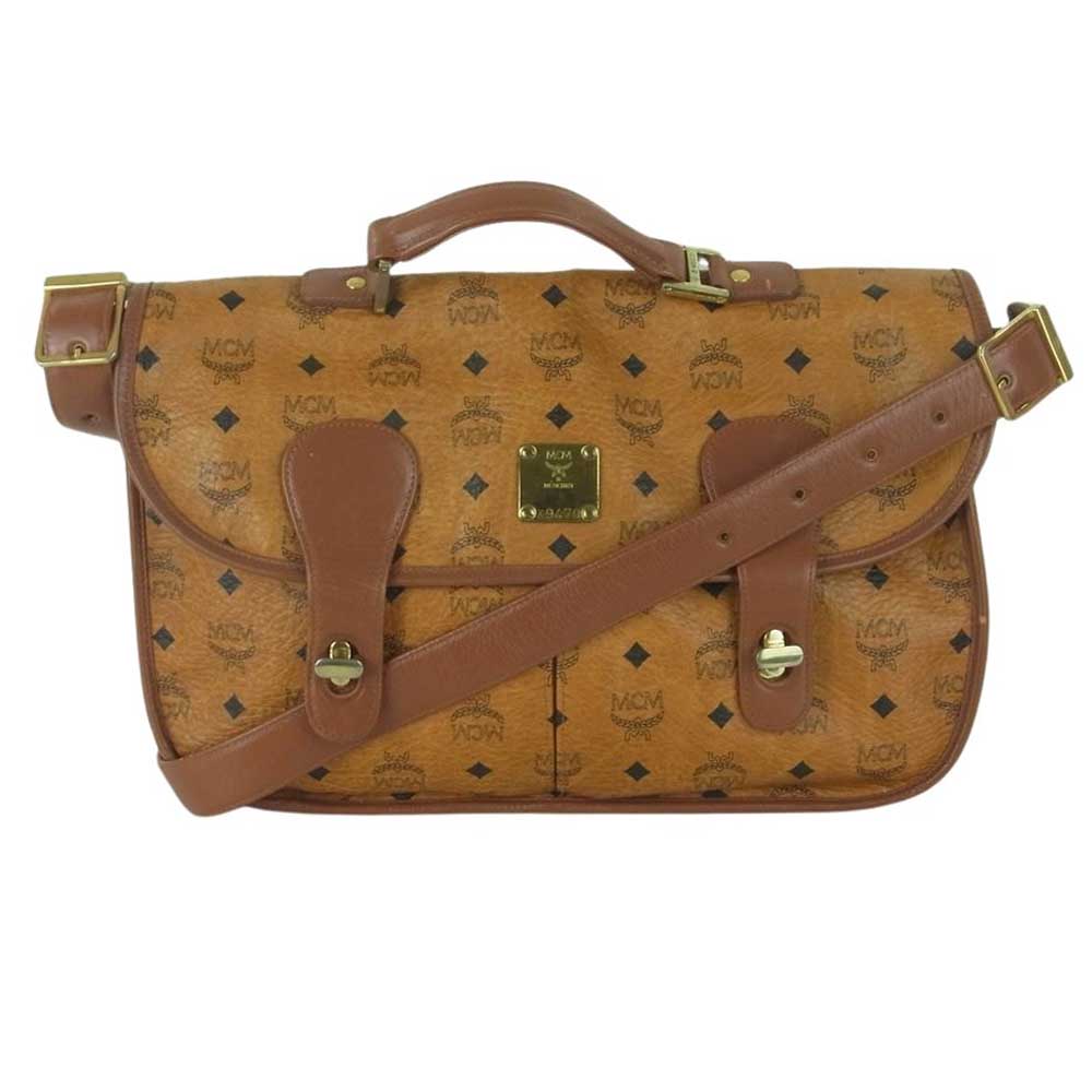 MCM エム・シー・エム 2WAY ショルダー ビジネス バッグ ブラウン系【中古】