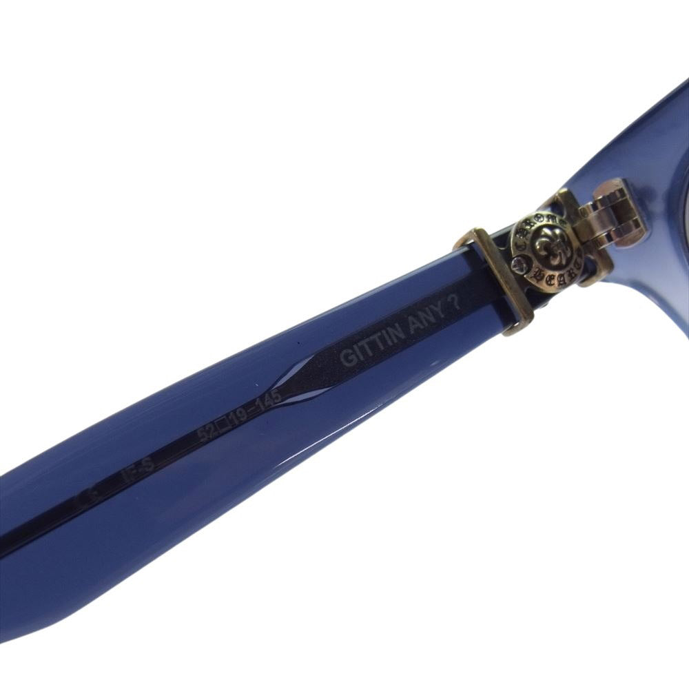 CHROME HEARTS クロムハーツ（原本無） GITTIN ANY BSフレアテンプル スクエアフレーム サングラス アイウェア  ネイビー系【中古】