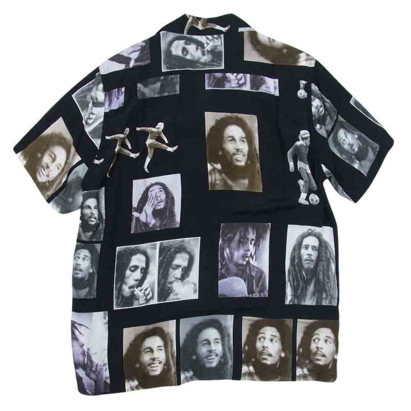 WACKO MARIA ワコマリア 19SS BOBMARLEY-WM-HI02 BOB MARLEY HAWAIIAN SHIRT  ボブマーリー ハワイアン 半袖 シャツ ブラック系 S【極上美品】【中古】