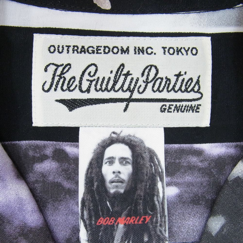 WACKO MARIA ワコマリア 19SS BOBMARLEY-WM-HI02 BOB MARLEY HAWAIIAN SHIRT  ボブマーリー ハワイアン 半袖 シャツ ブラック系 S【極上美品】【中古】