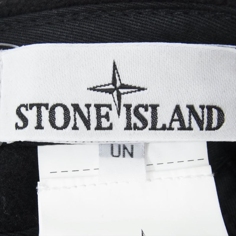 STONE ISLAND ストーンアイランド 7915991G6 4パネル ロゴ刺繍 フリース キャップ ブラック系【中古】