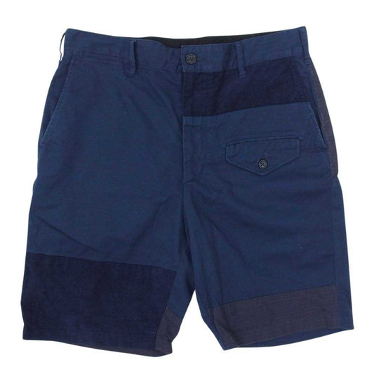 Engineered Garments エンジニアードガーメンツ GHURKA SHORT グルカショーツ ハーフパンツ マルチファブリック 多素材切替 コーデュロイ リップストップ ネイビー系 S【中古】