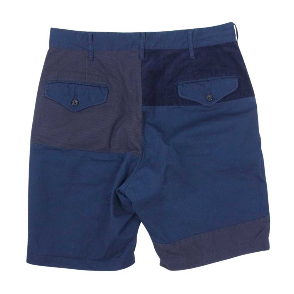 Engineered Garments エンジニアードガーメンツ GHURKA SHORT グルカショーツ ハーフパンツ マルチファブリック 多素材切替 コーデュロイ リップストップ ネイビー系 S【中古】