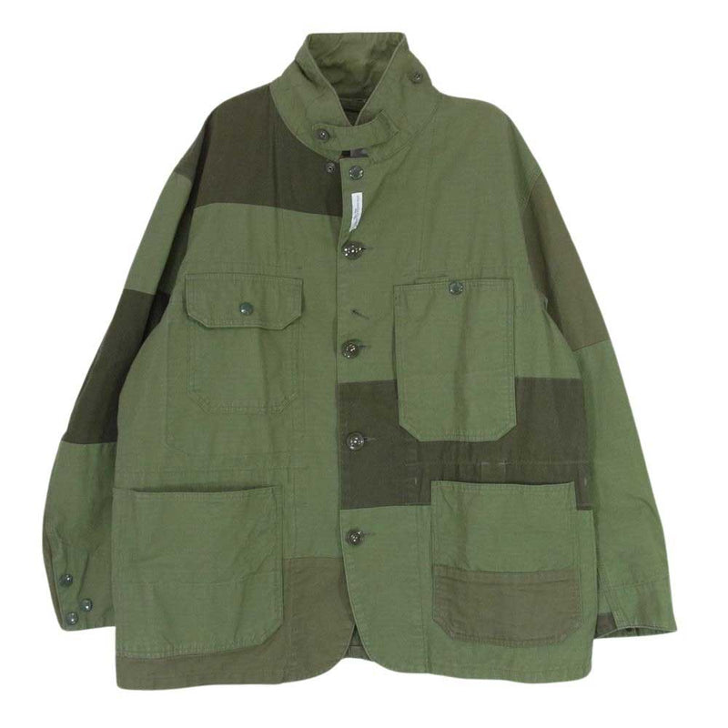 Engineered Garments エンジニアードガーメンツ Logger Jacket ロガージャケット クレイジーパターン マルチファブリックコンボ リップストップ カーキ系 XS【中古】