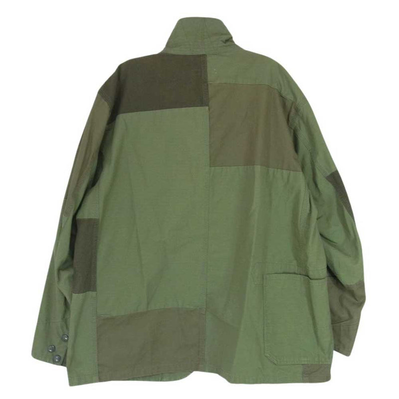 Engineered Garments エンジニアードガーメンツ Logger Jacket ロガージャケット クレイジーパターン マルチファブリックコンボ リップストップ カーキ系 XS【中古】