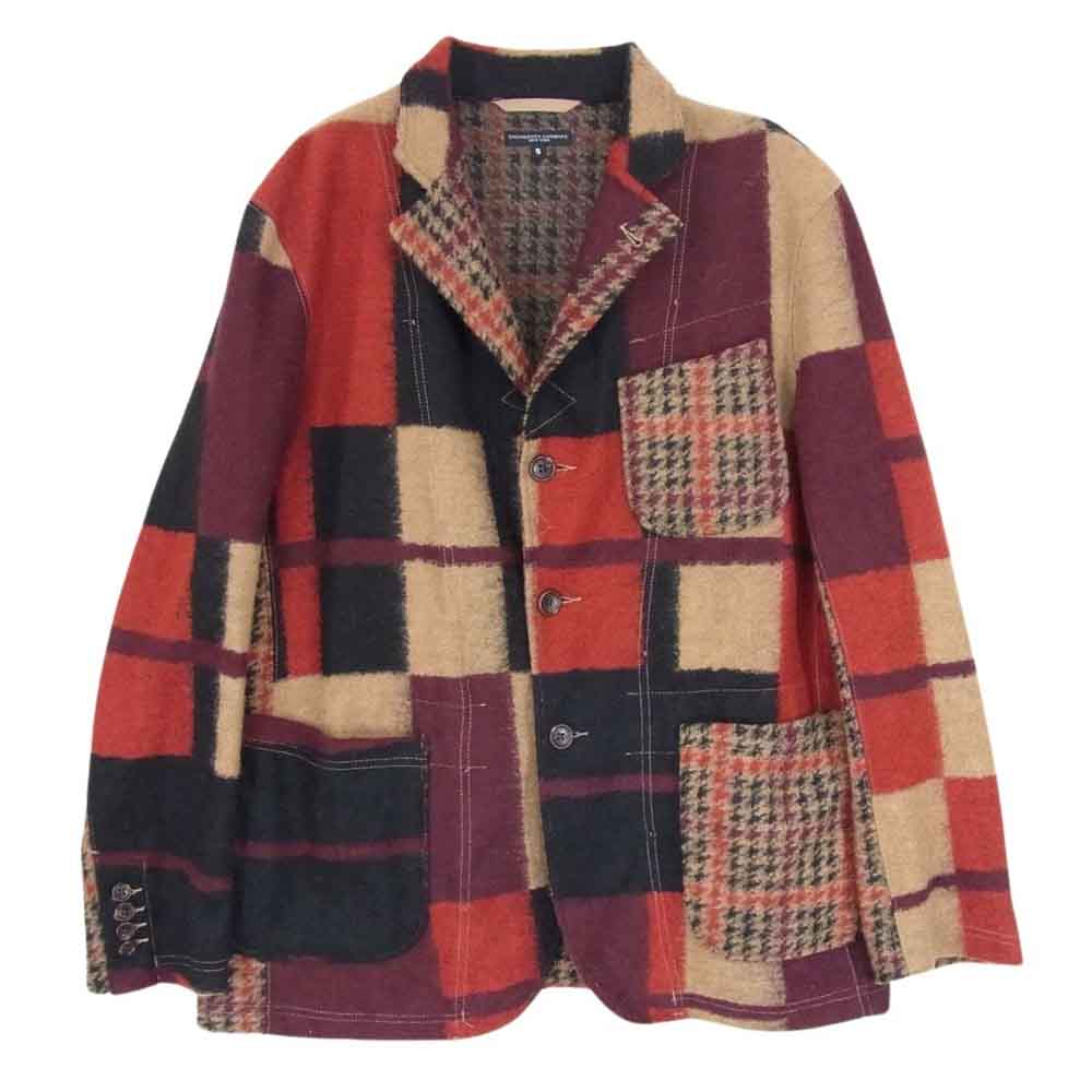 Engineered Garments エンジニアードガーメンツ 18AW Knit Jacket-Gun Club Multi Check Knit ガンクラブチェック マルチパターン ニット テーラードジャケット ブラウン系 S【中古】