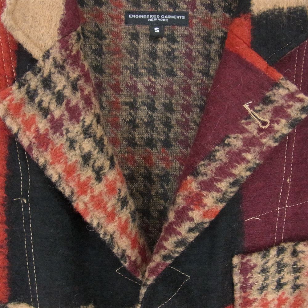 Engineered Garments エンジニアードガーメンツ 18AW Knit Jacket-Gun Club Multi Check Knit ガンクラブチェック マルチパターン ニット テーラードジャケット ブラウン系 S【中古】